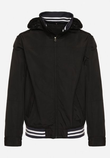 Czarna Kurtka z Kapturem Chowanym w Stójce i Kieszeniami Naienna. Czarne kurtki męskie Born2be, l, bez wzorów, z kapturem. Za 139.99 zł.