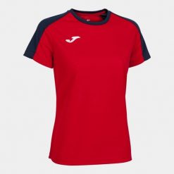 Koszulka do piłki nożnej damska Joma Eco Champioship z krótkim rękawem. Czerwone t-shirty damskie Joma, xl, bez wzorów, sportowe, bez kołnierzyka. Za 101.30 zł.