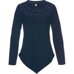 Sweter z polaru z asymetryczną linią dołu bonprix ciemnoniebiesko-srebrny. Swetry damskie marki bonprix. Za 49.99 zł.
