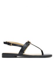 Guess Sandały FLJREL LEA21 Czarny. Czarne sandały damskie Guess, z aplikacjami, ze skóry, bez obcasa, na płaskiej podeszwie, bez zapięcia. Za 249.99 zł.
