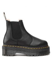 Dr. Martens Sztyblety 2976 Quad Fl 25635001 Czarny. Czarne botki damskie Dr. Martens, ze skóry, bez obcasa, na płaskiej podeszwie, bez zapięcia. Za 849.99 zł.