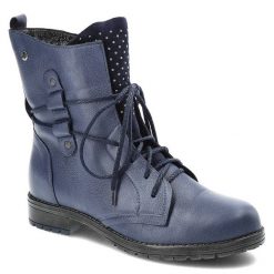 Granatowe Botki Maciejka Damskie Modne Obuwie. Niebieskie botki damskie Maciejka, na wiosnę, z futra, bez obcasa, na płaskiej podeszwie, bez zapięcia. Za 369.00 zł.