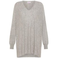 Sweter Deha Sweter Z Dekoltem W Serek Z Mieszanki Wełny Damskie. Szare swetry damskie Deha, m, bez wzorów, z kaszmiru, eleganckie, bez kołnierzyka, bez ramiączek, długie, bez kaptura. Za 486.99 zł.