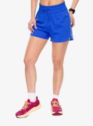 Spodenki do biegania damskie Odlo Zeroweight 4 Inch Short. Niebieskie szorty sportowe damskie Odlo, l, bez wzorów, z materiału, z podwyższonym stanem, do biegania. Za 230.99 zł.