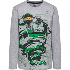 Koszulka w kolorze szarym. Zielone t-shirty dla chłopców marki Lego Wear Fashion, z bawełny, z długim rękawem. W wyprzedaży za 35.95 zł.