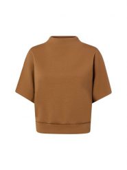 Opus Koszulka Kobiety Sztuczne włókno brązowy, 44. Brązowe t-shirty damskie Opus, bez wzorów, z dżerseju, eleganckie, bez kołnierzyka. Za 299.95 zł.