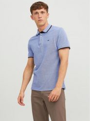 Jack & Jones Polo Paulos 12136668 Niebieski Slim Fit. Niebieskie koszulki polo męskie Jack & Jones, m, bez wzorów, z bawełny, bez ramiączek. Za 109.99 zł.