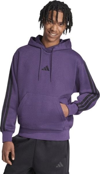 Bluza męska adidas Essentials 3-Stripes Fleece fioletowa JX0740 XL. Fioletowe bluzy męskie Adidas, m, bez wzorów, bez kaptura. Za 391.83 zł.
