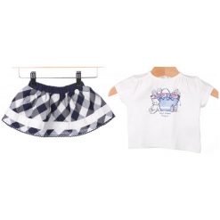 Primigi T-Shirt Dziewczęcy + Spódnica 68 Biały. Białe spódniczki dla dziewczynek Primigi. W wyprzedaży za 95.00 zł.