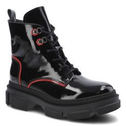 Botki damskie Chebello, cholewka z naturalnej skóry lakierowanej sznurowane z metalowymi przelotkami usztywniony nosek i zapiętek masywna podeszwa z. Czarne kozaki damskie CheBello, z jeansu, bez obcasa, na platformie. Za 299.00 zł.