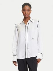 KARL LAGERFELD Koszula A3W11012 Biały Regular Fit. Białe bluzki damskie KARL LAGERFELD, bez wzorów, z wiskozy, bez kołnierzyka, bez ramiączek. Za 739.99 zł.