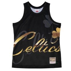 Tank top Boston Celtics NBA Big Face 4.0 Fashion. Czarne t-shirty męskie Mitchell & Ness, bez wzorów, sportowe, bez kołnierzyka. Za 338.00 zł.
