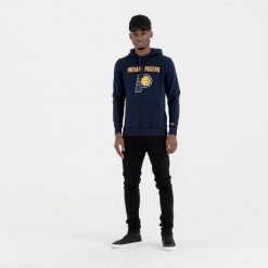 Bluza z kapturem Indiana Pacers NBA. Niebieskie bluzy męskie New Era, m, bez wzorów, z kapturem. W wyprzedaży za 185.50 zł.