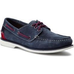 Mokasyny TOMMY JEANS - Suede Boatshoe EM0EM00253 Ink 006. Niebieskie mokasyny męskie marki Tommy Jeans, z jeansu. Za 449.00 zł.