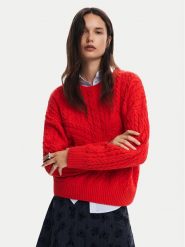Desigual Sweter Exeter 24WWJF74 Czerwony Regular Fit. Czerwone swetry damskie Desigual, m, bez wzorów, z syntetyku, bez kołnierzyka, bez ramiączek, bez kaptura. Za 299.99 zł.