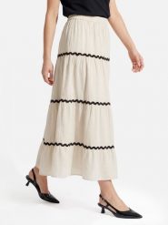 Vila spódnica maxi VIManda Kobiety Bawełna beżowy, 38. Brązowe spódnice damskie Vila, bez wzorów, z bawełny, maxi. Za 249.95 zł.