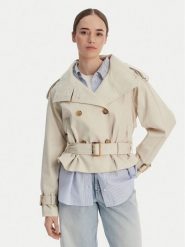 Tommy Hilfiger Trencz WW0WW50768 Beżowy Oversize. Brązowe płaszcze damskie Tommy Hilfiger, xs, bez wzorów, z bawełny, bez kaptura. Za 1,199.00 zł.