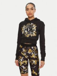 Versace Jeans Couture Bluza 78HAIC01 Czarny Regular Fit. Czarne bluzy damskie Versace Jeans Couture, l, bez wzorów, z bawełny, bez kaptura. Za 599.99 zł.