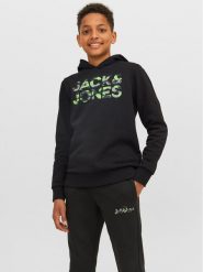 Jack & Jones Junior Bluza 12237172 Czarny Regular Fit. Czarne bluzy dla chłopców Jack & Jones Junior, bez wzorów, z bawełny, bez ramiączek, bez kaptura. Za 229.99 zł.