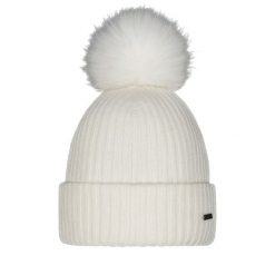 Kapelusz damski Barts Kenzie. Białe czapki i kapelusze damskie Barts, na zimę, bez wzorów, z futra, sportowe. W wyprzedaży za 152.50 zł.