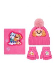 Paw Patrol Zestaw czapka, szalik i rękawiczki CEO-ACCCS-AW25-329PAW Różowy. Czerwone czapki dla dzieci Paw Patrol, bez wzorów, z materiału. Za 119.99 zł.