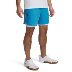 Spodenki Męskie Sportowe Under Armour Vanish Elite Short. Niebieskie krótkie spodenki sportowe męskie Under Armour, m, bez wzorów, z materiału, na fitness i siłownię. Za 249.99 zł.