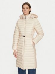 Calvin Klein Płaszcz zimowy K20K207732 Beżowy Slim Fit. Brązowe płaszcze damskie Calvin Klein, na zimę, s, bez wzorów, z syntetyku, bez kaptura. Za 519.99 zł.