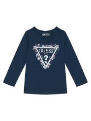 Guess Bluzka K5BI08 J1314 Granatowy Regular Fit. Niebieskie t-shirty i topy dla dziewczynek Guess, z aplikacjami, z bawełny, bez ramiączek. Za 69.99 zł.
