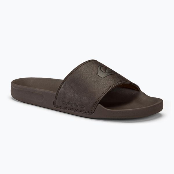 Klapki męskie Quiksilver Rivi Nubuck Slide brown 1. Brązowe klapki męskie Quiksilver, z nubiku. Za 99.99 zł.