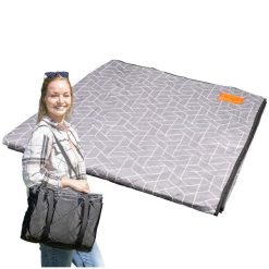 Dywan namiotowy, koc, pled piknikowy, kempingowy Bredal 300 x 300 cm, z pasami. Szare kocyki dla dzieci SKANDIKA, z materiału. Za 369.00 zł.