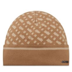 Czapka BOSS. Brązowe czapki i kapelusze męskie Boss, na zimę, bez wzorów. Za 249.99 zł.