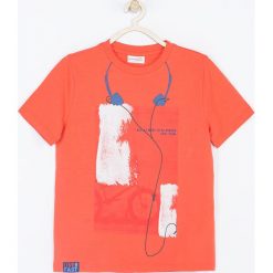 Coccodrillo - T-shirt dziecięcy 128-158 cm. Czerwone t-shirty dla chłopców COCCODRILLO, bez wzorów, z bawełny, bez ramiączek. W wyprzedaży za 24.90 zł.