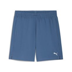 Szorty Puma Train All Day. Niebieskie krótkie spodenki sportowe męskie Puma, bez wzorów, do biegania. Za 196.50 zł.
