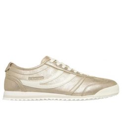 Buty sportowe damskie Skechers Topnotch Shimmer Chic. Żółte obuwie sportowe damskie Skechers, bez wzorów, z nubiku. Za 321.50 zł.