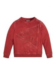 Guess Bluza L3GQ02 KA6R0 Bordowy Regular Fit. Czerwone bluzy dla chłopców Guess, z aplikacjami, z bawełny, bez ramiączek, bez kaptura. Za 149.99 zł.
