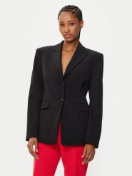 HUGO Marynarka Asmalla-1 50533901 Czarny Slim Fit. Czarne żakiety damskie Hugo, bez wzorów, z syntetyku. Za 589.99 zł.
