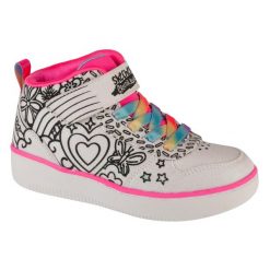 Buty sportowe Sneakersy dziewczęce, Sport Court 92 - Color Me Kicks. Białe buty sportowe dziewczęce Skechers, bez wzorów, bez zapięcia, trekkingowe, Skechers Sport. Za 179.99 zł.