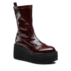 Botki Jenny Fairy. Czerwone botki damskie Jenny Fairy, bez obcasa, na koturnie, bez zapięcia. Za 109.99 zł.