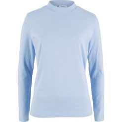 Shirt ze stójką bonprix perłowy niebieski. Bluzki damskie bonprix. Za 24.99 zł.