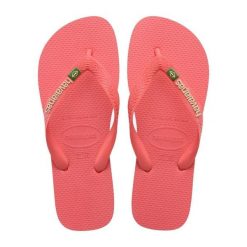 Klapki Havaianas Model 4110850 Kolor Rose. Czerwone klapki damskie Havaianas, bez wzorów, z gumy, sportowe, bez obcasa. Za 94.99 zł.