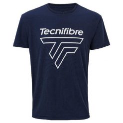 Męska koszulka tenisowa Tecnifibre Team Corpo Tee. Niebieskie koszulki sportowe męskie TECNIFIBRE, m, bez wzorów, bez kołnierzyka, bez ramiączek, tenisowe. Za 89.99 zł.