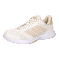 Damskie buty halowe adidas Ligra 8. Białe obuwie sportowe damskie Adidas, bez wzorów, do piłki ręcznej. Za 358.50 zł.