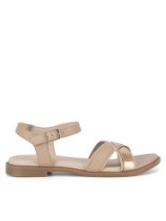 Lasocki Sandały EST-AFIONA-13 Beżowy. Brązowe sandały damskie Lasocki, bez wzorów, z materiału, bez obcasa, na płaskiej podeszwie, bez zapięcia. Za 129.99 zł.