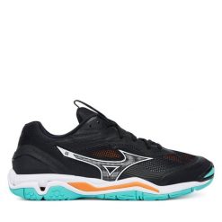 Buty halowe Mizuno. Czarne buty sportowe męskie Mizuno, bez zapięcia, mizuno wave. Za 419.99 zł.