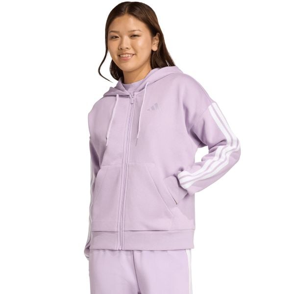 Bluza damska adidas Essentials Full-Zip Fleece Hoodie. Fioletowe bluzy damskie Adidas, xs, bez wzorów, z bawełny. Za 195.99 zł.