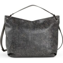 Torba shopper pleciona bonprix szary metaliczny. Szare torebki shopper damskie bonprix, w paski. Za 109.99 zł.