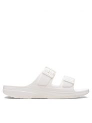Crocs Klapki Saturday Sandal W 213586 Biały. Białe klapki damskie Crocs, bez wzorów, z tworzywa sztucznego, bez obcasa. Za 169.99 zł.