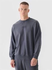 4F Bluza dresowa oversize bez kaptura męska 4F x Robert Lewandowski - szara XL. Szare bluzy męskie 4f, m, bez wzorów, z bawełny, bez kaptura. W wyprzedaży za 119.99 zł.