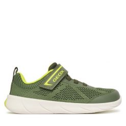 Sneakersy Geox. Zielone trampki i tenisówki chłopięce Geox, bez wzorów, bez zapięcia. Za 269.99 zł.