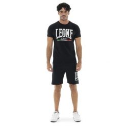 Koszulka z bawełna z sznurek regulacyjny na co dzień. Czarne buty sportowe męskie LEONE 1947 APPAREL, bez wzorów, z bawełny, bez kołnierzyka, bez ramiączek, na fitness i siłownię. W wyprzedaży za 124.20 zł.